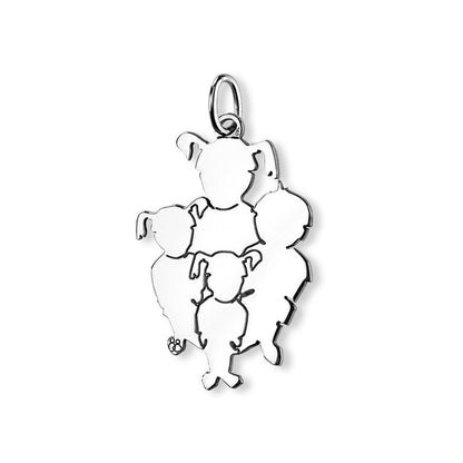  Pendentif Maman De 4 Enfants Argent - La Fa Mi