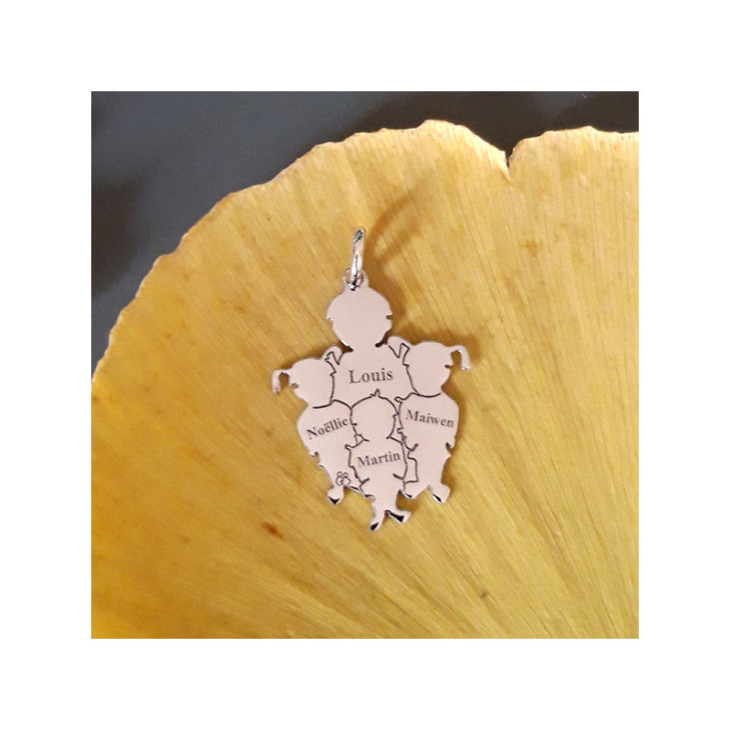  Pendentif Maman De 4 Enfants Argent - La Fa Mi