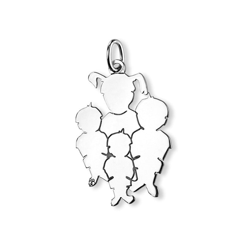  Pendentif Maman De 4 Enfants Argent - La Fa Mi