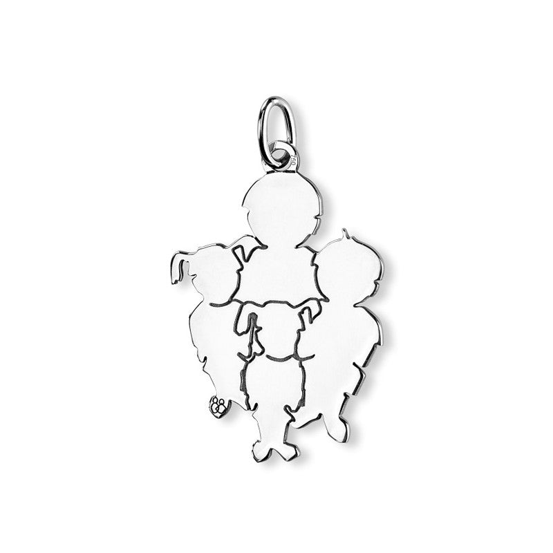  Pendentif Maman De 4 Enfants Argent - La Fa Mi