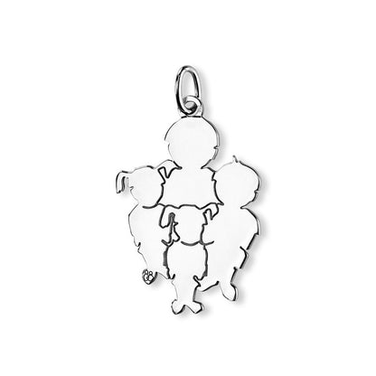  Pendentif Maman De 4 Enfants Argent - La Fa Mi
