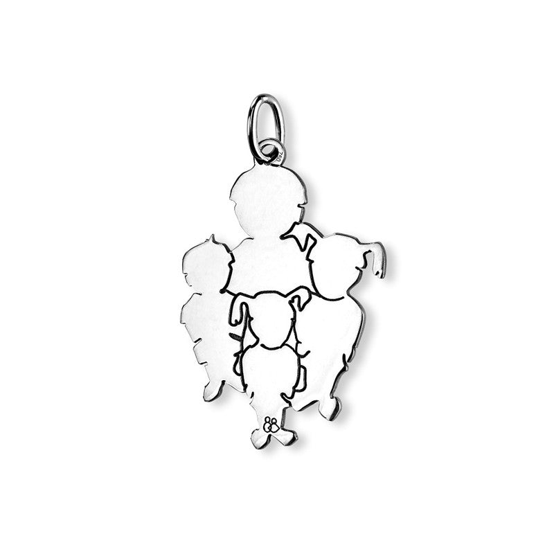  Pendentif Maman De 4 Enfants Argent - La Fa Mi