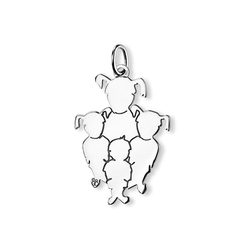  Pendentif Maman De 4 Enfants Argent - La Fa Mi