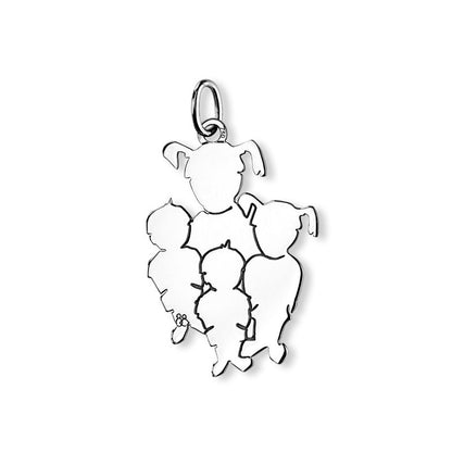  Pendentif Maman De 4 Enfants Argent - La Fa Mi
