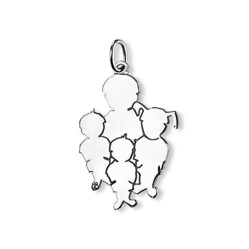  Pendentif Maman De 4 Enfants Argent - La Fa Mi