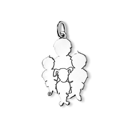  Pendentif Maman De 4 Enfants Argent - La Fa Mi