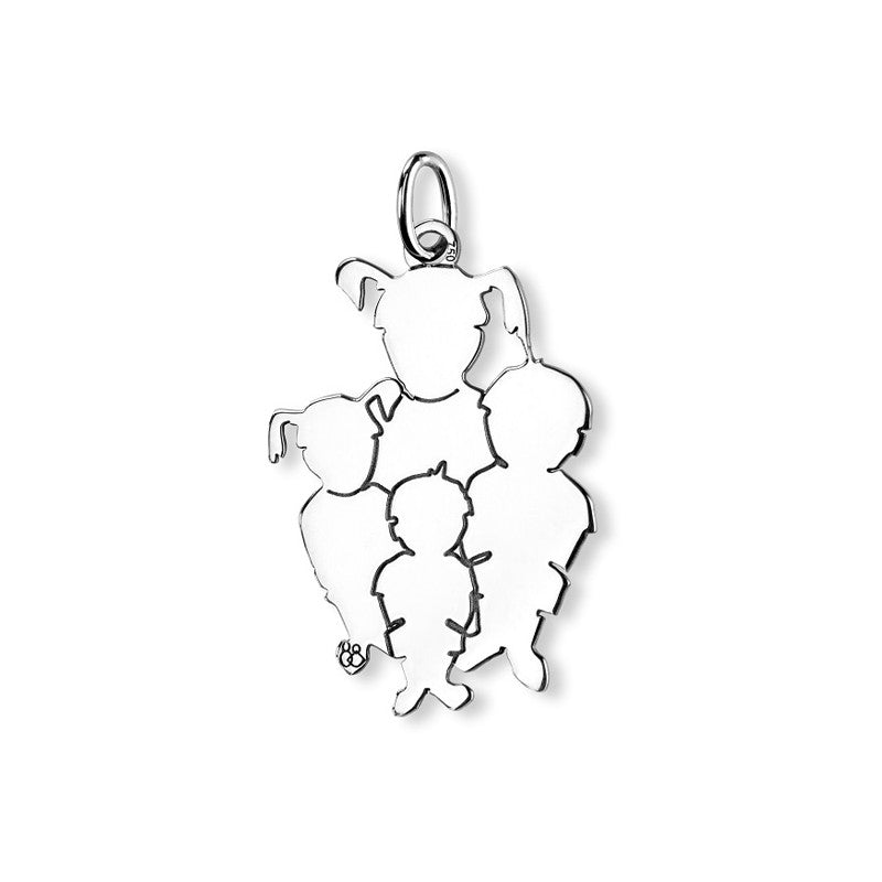  Pendentif Maman De 4 Enfants Argent - La Fa Mi