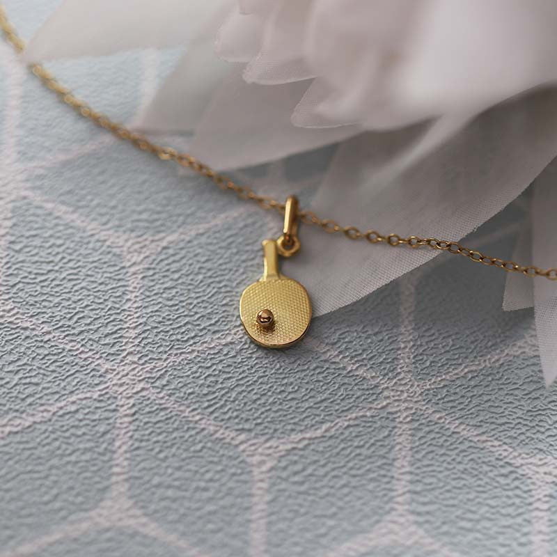  Pendentif Raquette Tennis De Table Or Jaune