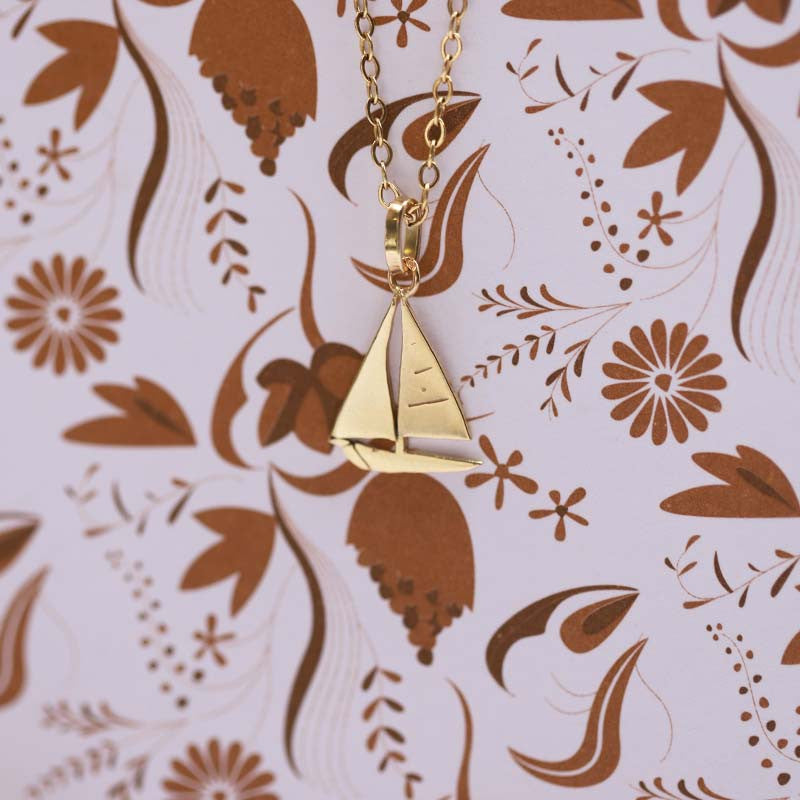  Pendentif Voilier Or Jaune