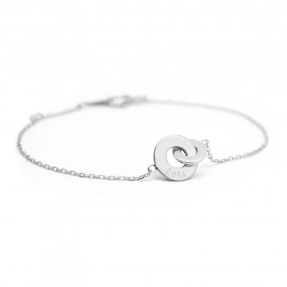  Petits Trésors : Bracelet Chaine Personnalisé Anneaux Entrelacés Argent