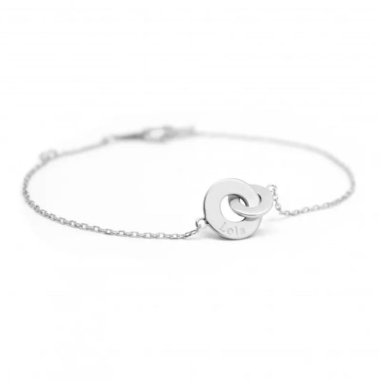  Petits Trésors : Bracelet Chaine Personnalisé Anneaux Entrelacés Argent