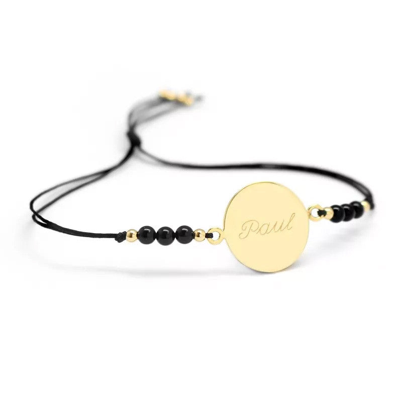  Petits Trésors : Bracelet Personnalisé Médaille Rainbow Plaqué Or