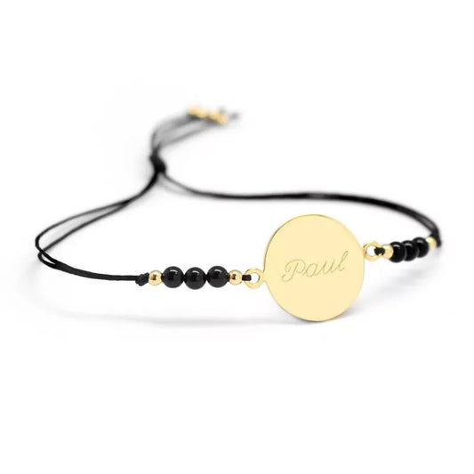  Petits Trésors : Bracelet Personnalisé Médaille Rainbow Plaqué Or