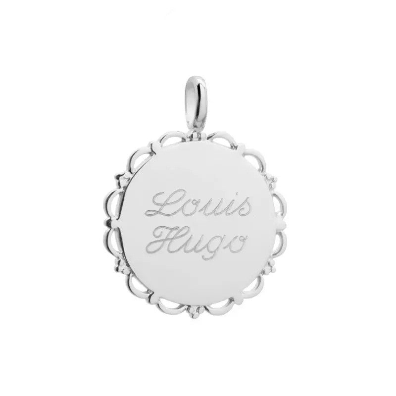  Petits Trésors : Médaille Dentelle à Personnaliser Argent