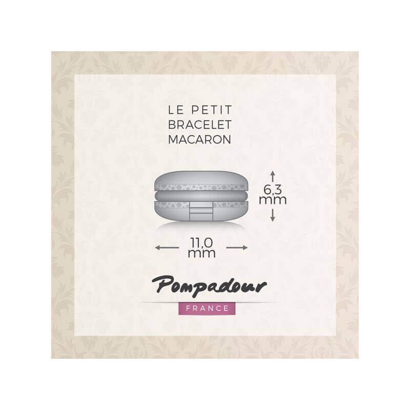  Pompadour : Bracelet Macaron Argent (petit Modèle)