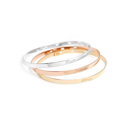 Trio De Bracelets Joncs Ruban à Graver