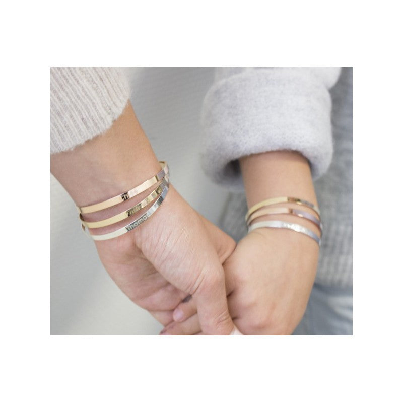 Trio De Bracelets Joncs Ruban à Graver